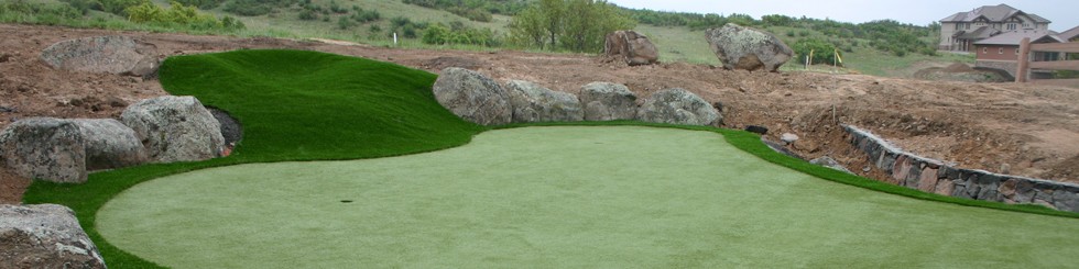 Golf Design with Rock Background
