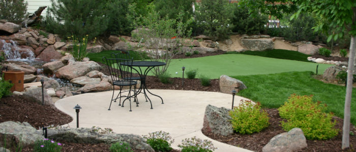 Maintenance free golf backyard putting green practice area in your denver colorado home