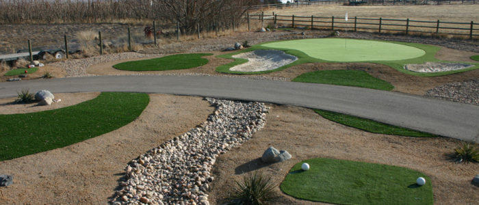 We provide your with a golf course quality artificial backyard putting golf green for your denver colorado home